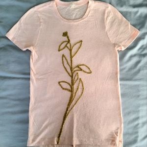 J. Crew Pink Flower T-shirt